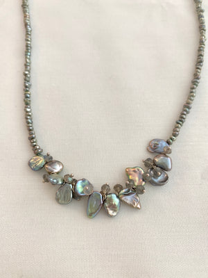 Heishi Pearl and Labradorite Necklace
