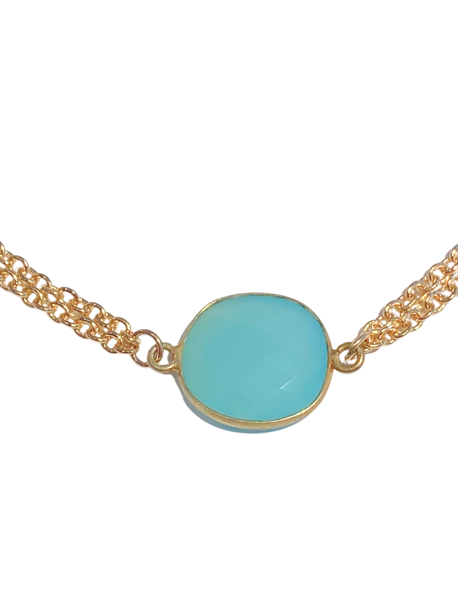 Gold Vermeil & Chalcedony Gold Plated Necklace