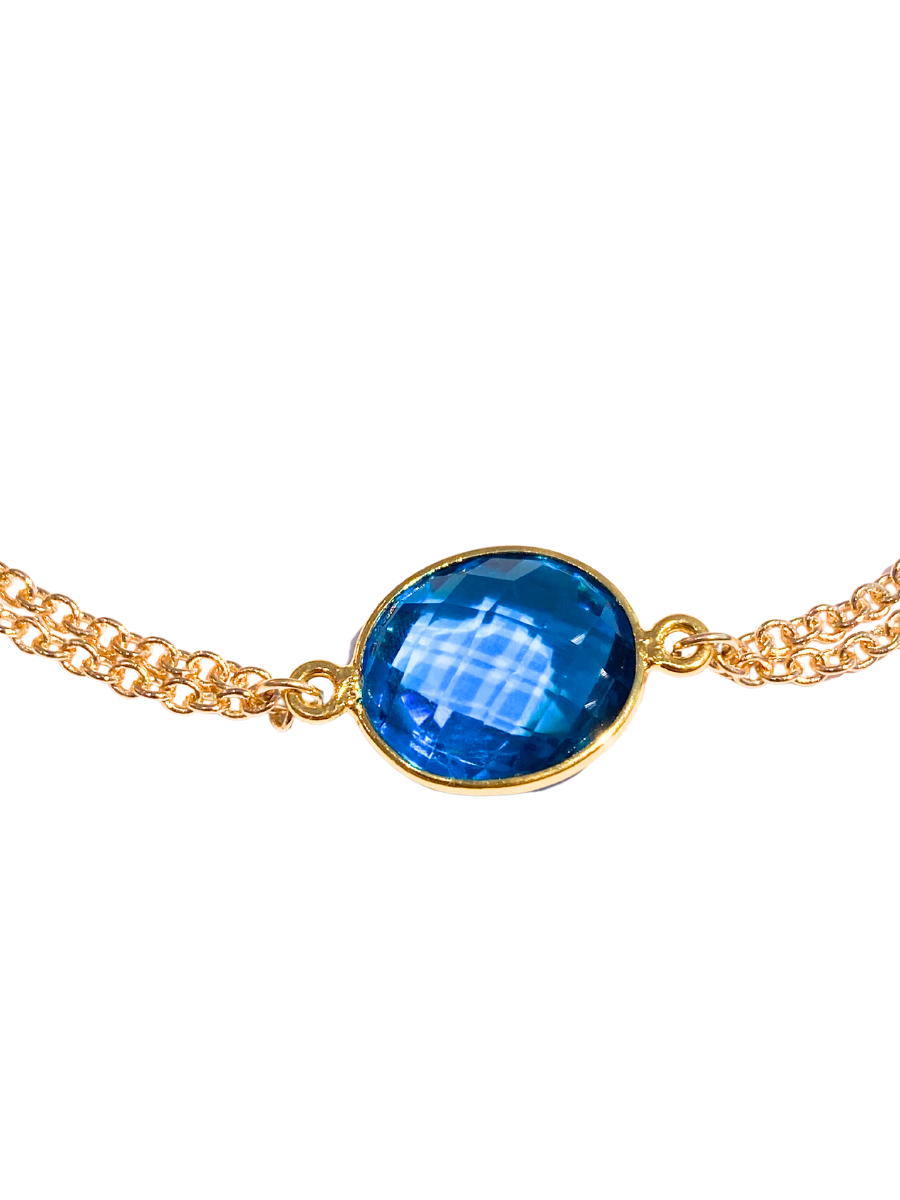 Gold Vermeil & Blue Quartz Gold Plated Necklace