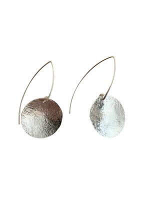Large Sterling Silver Textured Disc Earrings