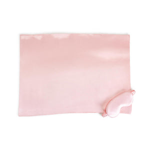 Beauty Rest Rose Satin Pillowcase and Eye Mask Set in Gift Box -