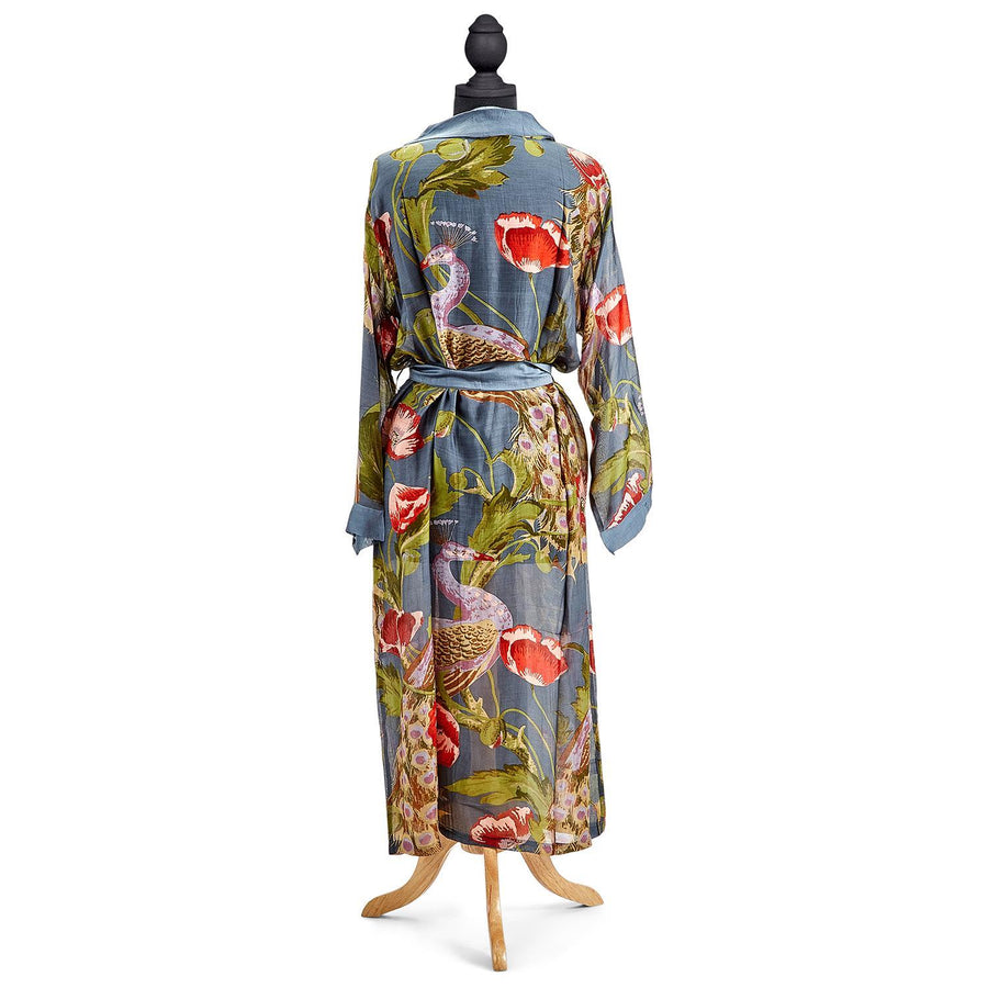 Poppies and Peacocks Robe