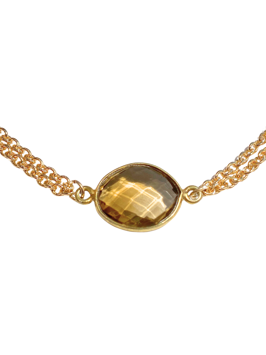 Gold Vermeil & Smoky Topaz Gold Plated Necklace