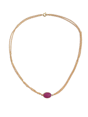 Gold Vermeil & Ruby Gold Plated Necklace