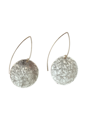 Sterling Silver Textured Disc Earrings