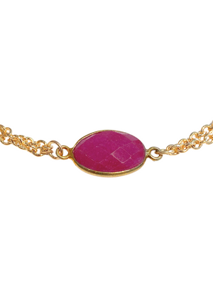 Gold Vermeil & Ruby Gold Plated Necklace