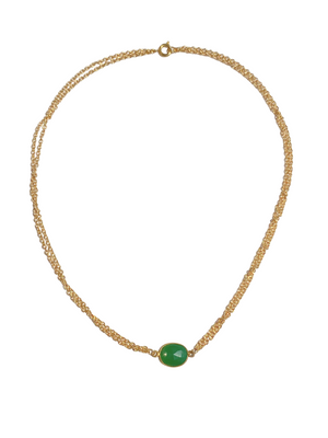 Gold Vermeil & Dark Emerald Gold Plated Necklace