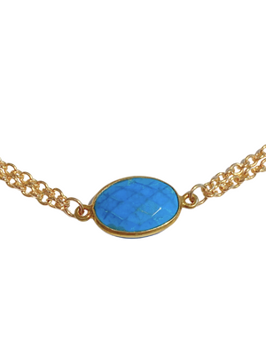 Gold Vermeil & Turquoise Gold Plated Necklace