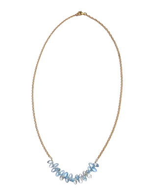 Aquamarine & Gold Plated Necklace