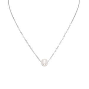 Floating Pearl Necklace in Sterling Silver - ALittleSomething