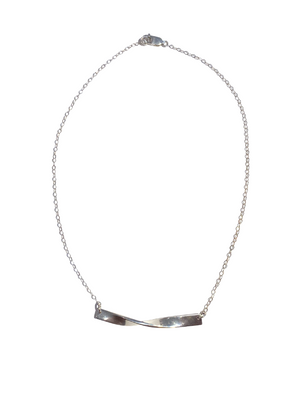 Sterling Silver Twisted Bar Necklace