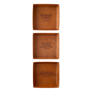 Quotable Leather Trays