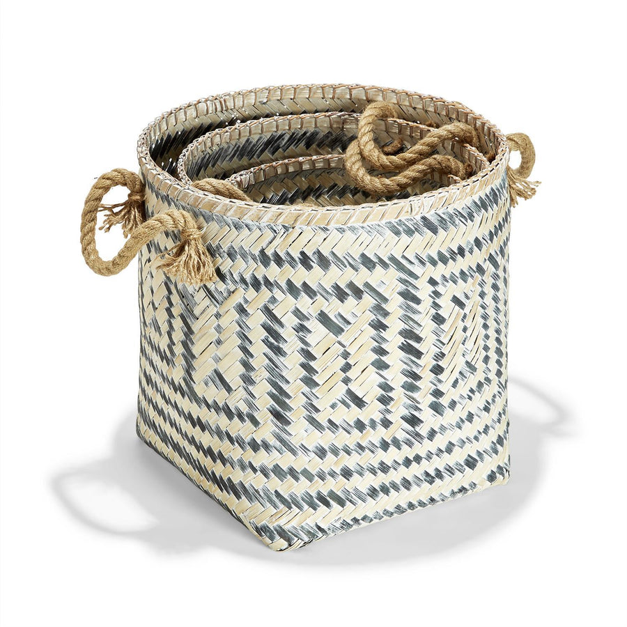 Hand-Crafted Baskets with Jute Rope Handles
