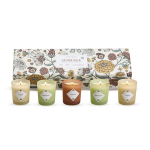 Nature Walk Set of 5 Scented Candles in Gift Box