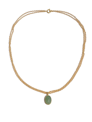 Gold Vermeil & Light Emerald Gold Plated Necklace