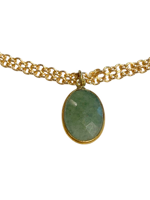 Gold Vermeil & Light Emerald Gold Plated Necklace