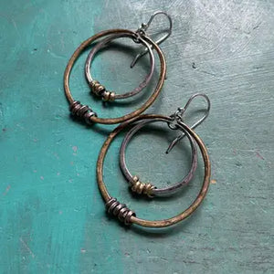 Small Double Hoop Earrings Brass Outerhoop Sterling Silver Inner Hoop Jennifer Khan