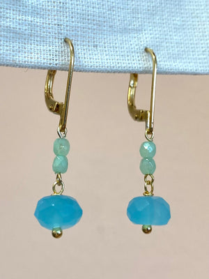 Blue & Green Gemstone Drop Earrings
