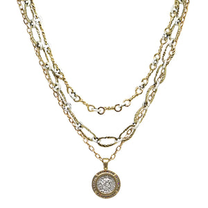 Three Tier Chain Coin Necklace