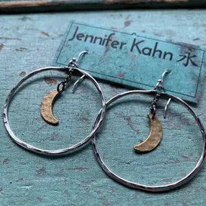 Medium Moon Hoop Earrings Jennifer Kahn